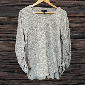 Tribal Gray Long Sleeve Relaxed Sweatshirt Tunic
